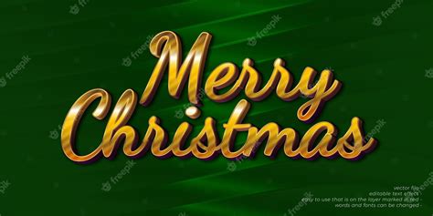 Premium Vector Merry Christmas Text 3d Style Editable Text Effect