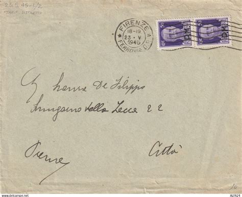 Storia Postale Lettera Luogotenenza X Pm Timbro Firenze Xt