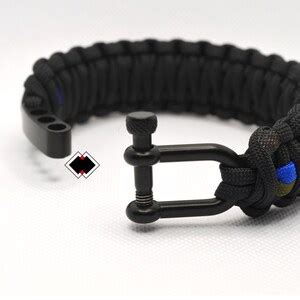 Deluxe Police Thin Blue Line Sheriff 550 Paracord Survival Bracelet