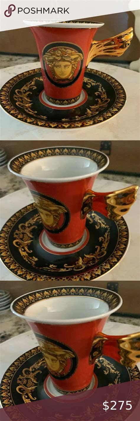 Versace Espresso Cup And Saucer Rosenthal Medusa Red Coffee Cups And