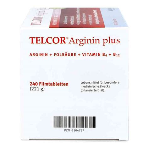 Telcor Arginin Plus Filmtabletten 240 Stk Online Kaufen