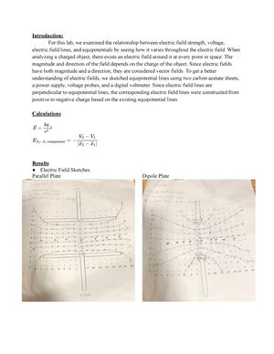 Lab Electric Field Plotting Phy L Lab Electric Field