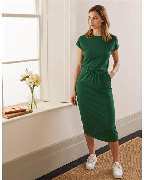 Boden Cotton Odile Jersey T Shirt Dress Palm Leaf In Green Lyst