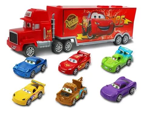 Cars Rayo Mcqueen Mula Camion Mack 6 Carros Impulso MercadoLibre