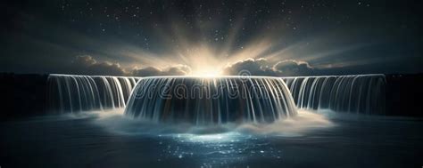 Dreamy Waterfalls Cascading Liquid Light Waterfalls Flowing Into A