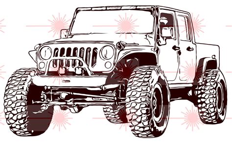 Jeep Svg Dxf Eps Vector Files Files For Engraving Silhouette Etsy