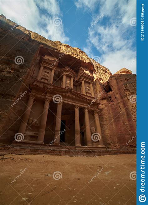 Petra Treasury Landmark Wadi Musa Middle East Jordan Royalty Free