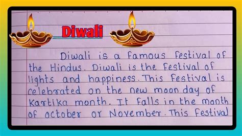 Essay On Diwali In English Write An Essay On Diwali In English