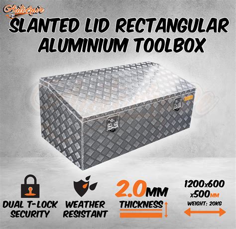 Aluminium Rectangular Tool Box Stainless T Lock Trailer Truck Toolbox