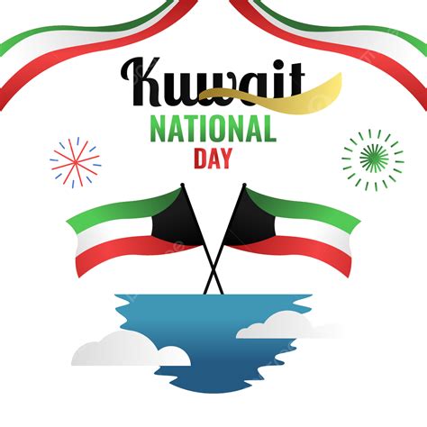 Gambar Kuwait Hari Nasional Dengan Bendera Ganda Dan Kembang Api