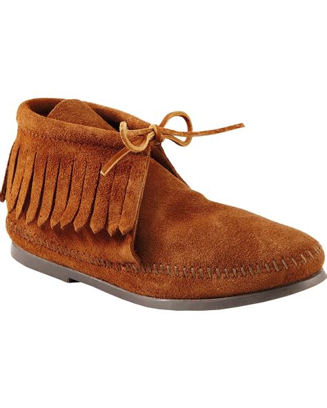 Womens Minnetonka Classic Fringe Moccasin Boots Boot Barn