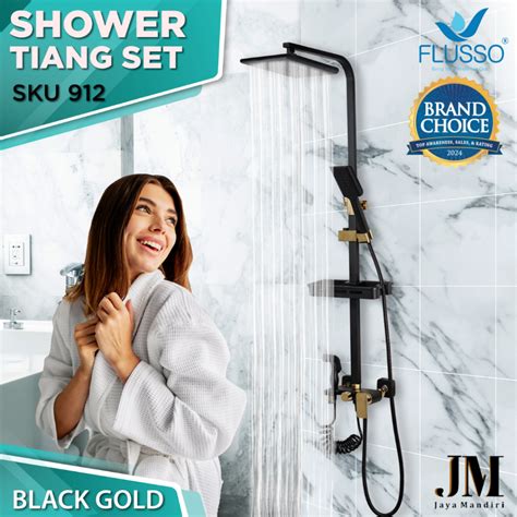 Jual Flusso Shower Kamar Mandi 1 Set Full Lengkap Kran Mixer Panas