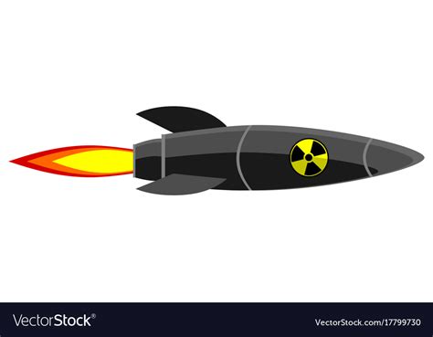 cartoon atomic rocket nuclear bomb royalty  vector image