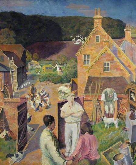 Summer Evening Hook End Farm By Gilbert Spencer Date Painted 1957