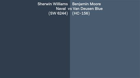 Sherwin Williams Naval SW 6244 Vs Benjamin Moore Van Deusen Blue HC