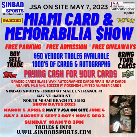 Miami Card And Memorabilia Show Presented By Sinbad Sports 163rd St