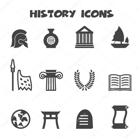 Iconos De La Historia — Vector De Stock © Tulpahn 49295239