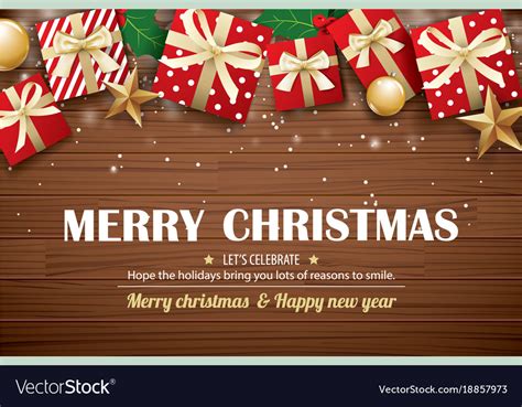 Merry christmas poster background design template Vector Image