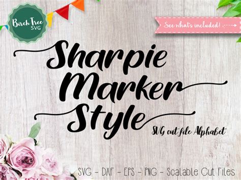 Sharpie Marker Alphabet SVG Font, Modern Calligraphy SVG, Handwritten ...