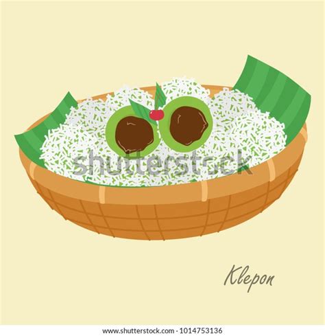 Klepon Grated Coconut Filled Liquid Palm Stock Vector (Royalty Free ...