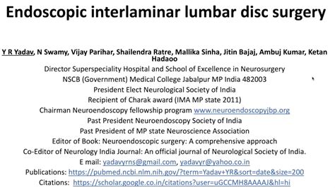 Endoscopic Inter Laminar Approach Youtube