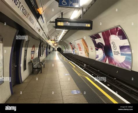 Kings Cross Underground Northern Line Platform Under Lockdown London