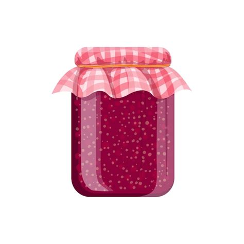 Pot De Confiture De Framboises Maison Illustration De Dessin Anim