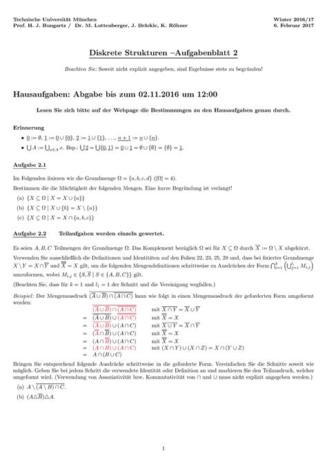 Ds Ds Ws Exercise Sheets With Solution Technische Universit