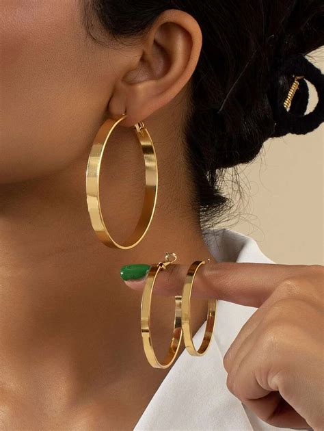 Pairs Set Minimalist Hoop Earrings Shein Usa