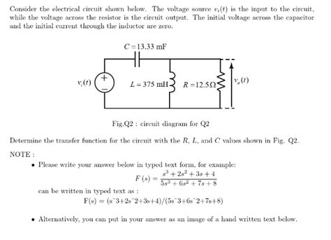 Solved Consider The Electrical Circuit Shown Below The