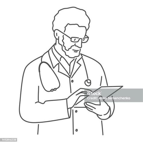 Male Doctor Stock Illustration Download Image Now Doctor Prescription Sketch Istock