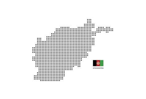 Vector Square Pixel Dotted Map Of Afghanistan Isolated On White