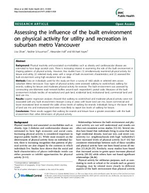 Fillable Online Assessing The Influence Of The Built Environment On