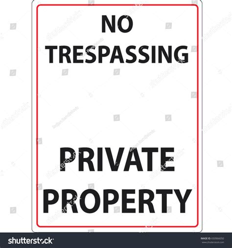 No Trespassing Private Property Warning Sign Stock Vector Royalty Free