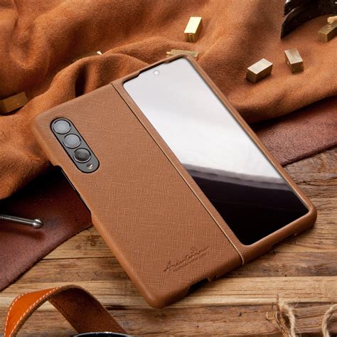 Premium Saffiano Leather Cover Case For Galaxy Z Fold 3 5G 5 Etsy