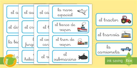 Tarjetas De Vocabulario El Transporte L Enseignant A Fait