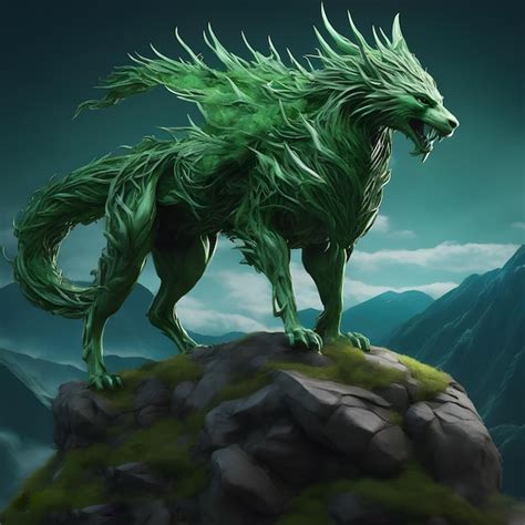 Premium AI Image | green mythical creature