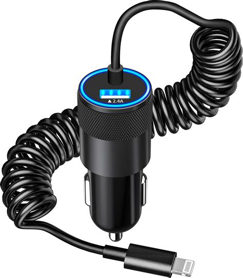 Amazon MFi CertifiediPhone Fast Car Charger Caiinei 4 8A Dual