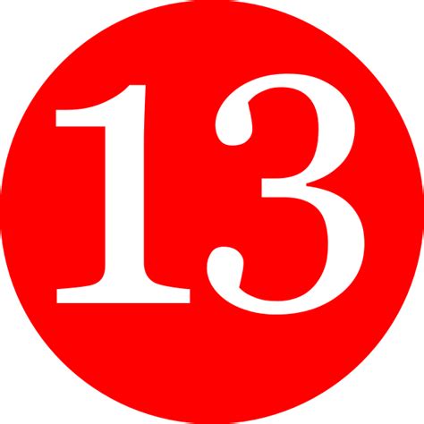 Red, Rounded,with Number 13 Clip Art at Clker.com - vector clip art ...