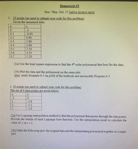 Solved Homework Due Thur Oct Before Lecture Starts Chegg