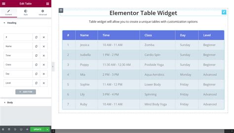 Stratum Widgets Table Elementor Widget Motopress