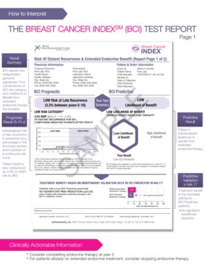 Breast Cancer Index Sample Report Fill Online Printable Fillable