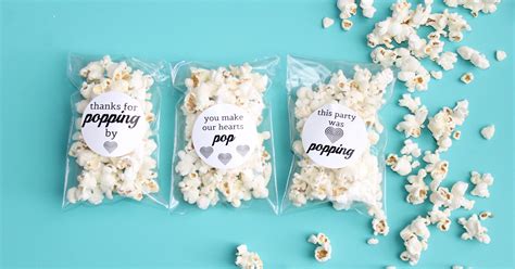 Popcorn Party Favor Label Printables