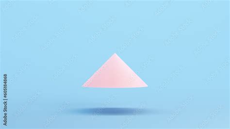 Pink Cone Floating Geometric Shape Solid Pointy Round Structure Kitsch