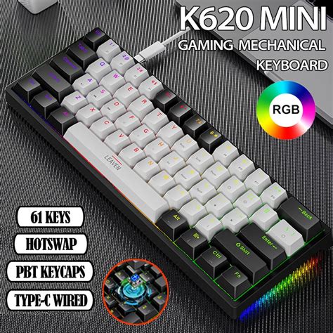 K620 Mini Gaming Mechanische Tastatur 61 Tasten RGB Hotswap Typ C Kabel