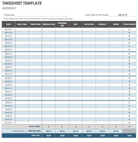 17 Free Timesheet And Time Card Templates Smartsheet