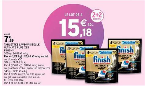 Promo Tablettes Lave Vaisselle Ultimate Plus X Finish Chez