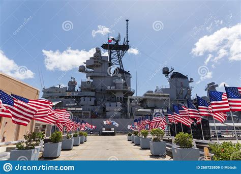 Uss Missouri Battleship In Pearl Harbor Editorial Stock Image Image