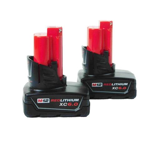 Milwaukee M12 Redlithium 12v 6ah Battery 48 11 2460 Two Pack