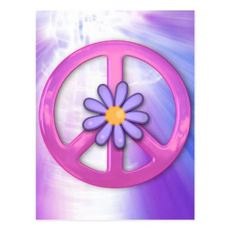 Pretty Pink Peace Sign Postcard Zazzle